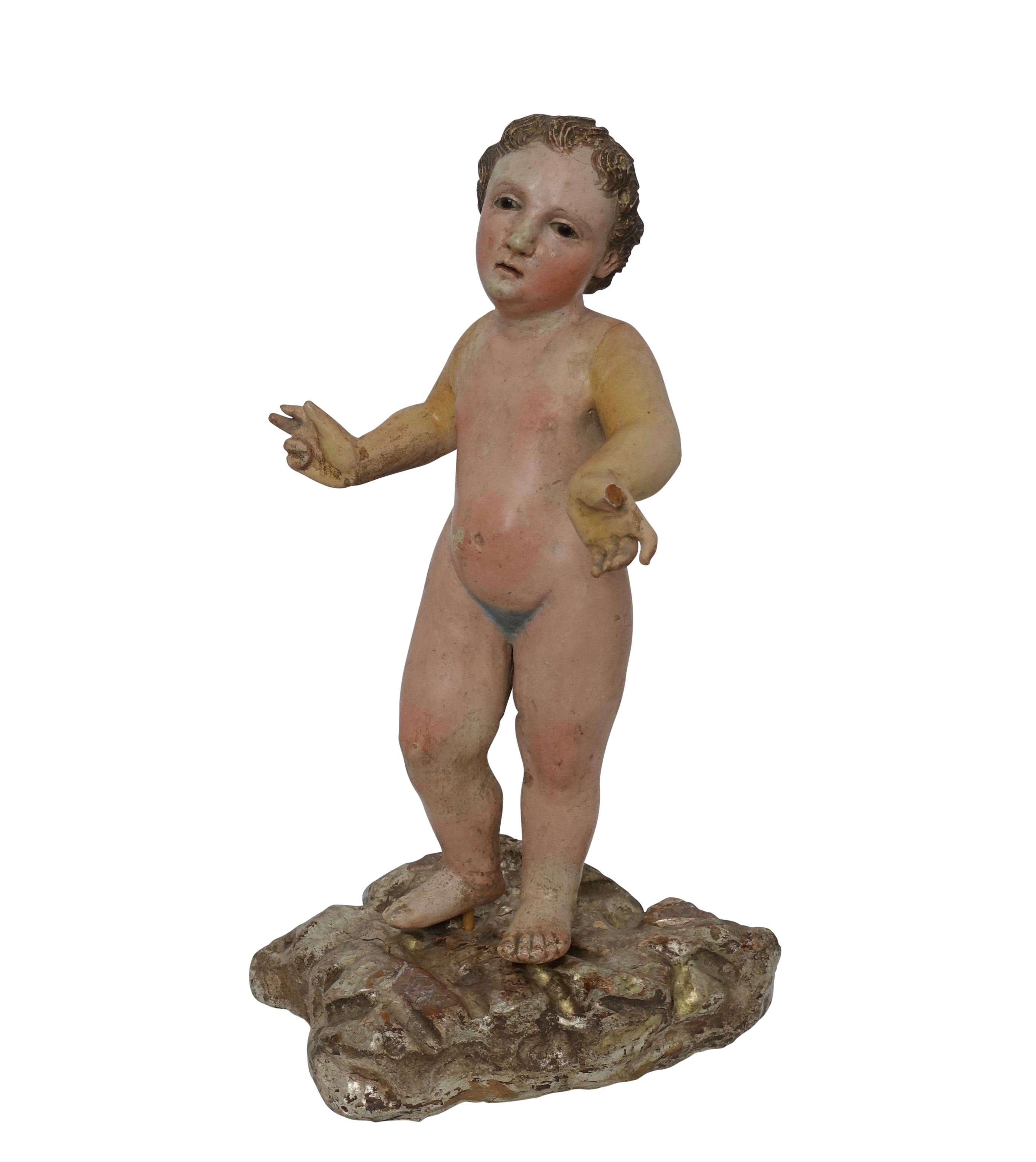 18th Century Carved and Painted Santos Religious Figure, European 3