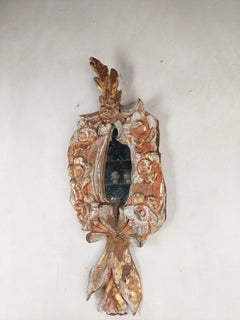 18th Century Carved and Richly Ornamented Mirror with Flowers, Garlands and Bows
