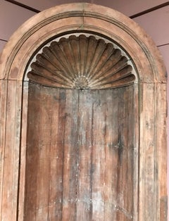 18th Century Carved Architectural Corner Cupboard with Shell Decoration