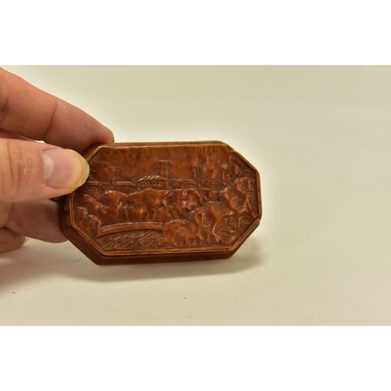 Fruitwood 18th Century Carved Boxwood Box For Sale