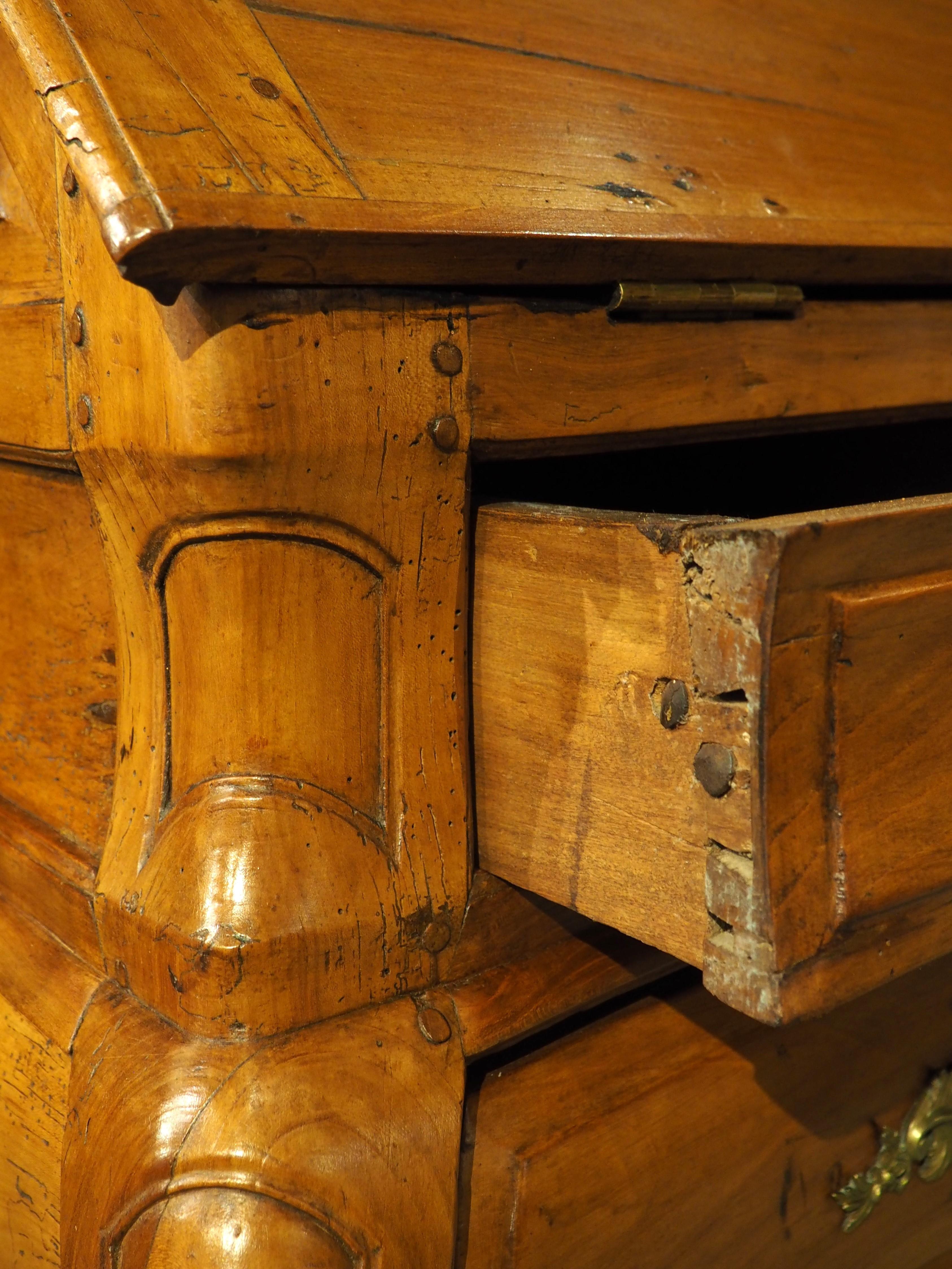 18th Century Carved Cherrywood Commode Scriban from Bordeaux, France For Sale 5