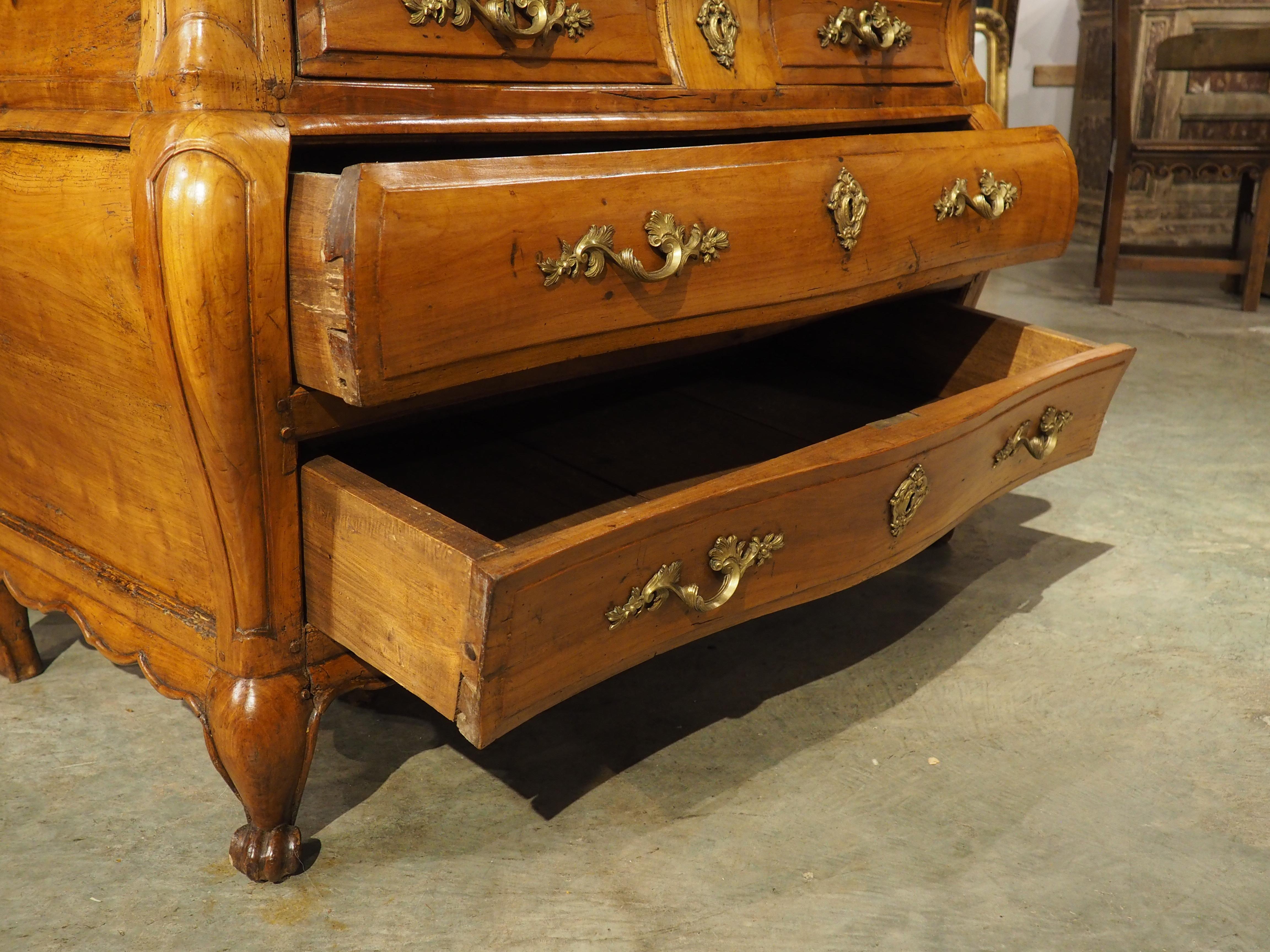 18th Century Carved Cherrywood Commode Scriban from Bordeaux, France For Sale 7