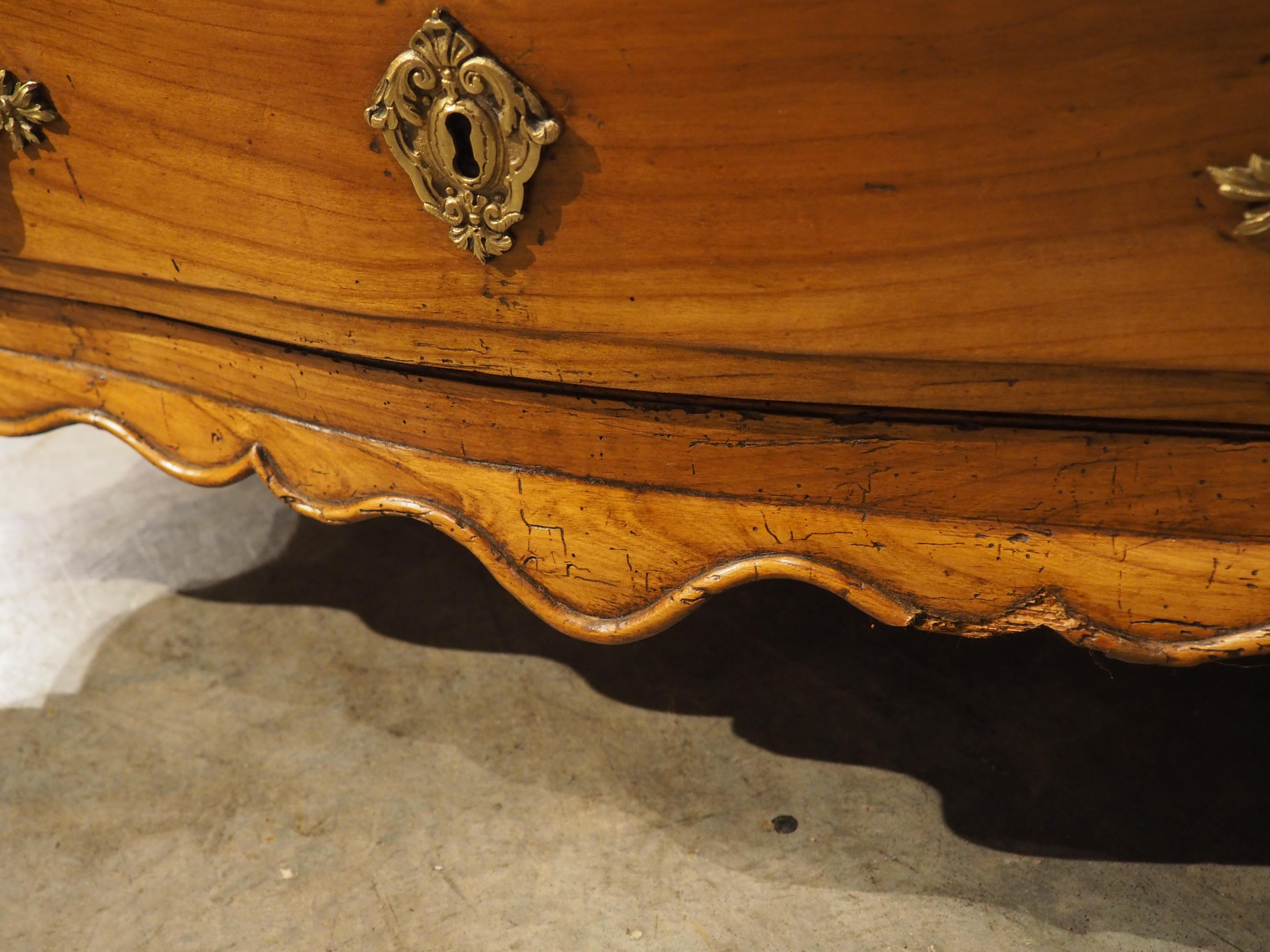18th Century Carved Cherrywood Commode Scriban from Bordeaux, France For Sale 8
