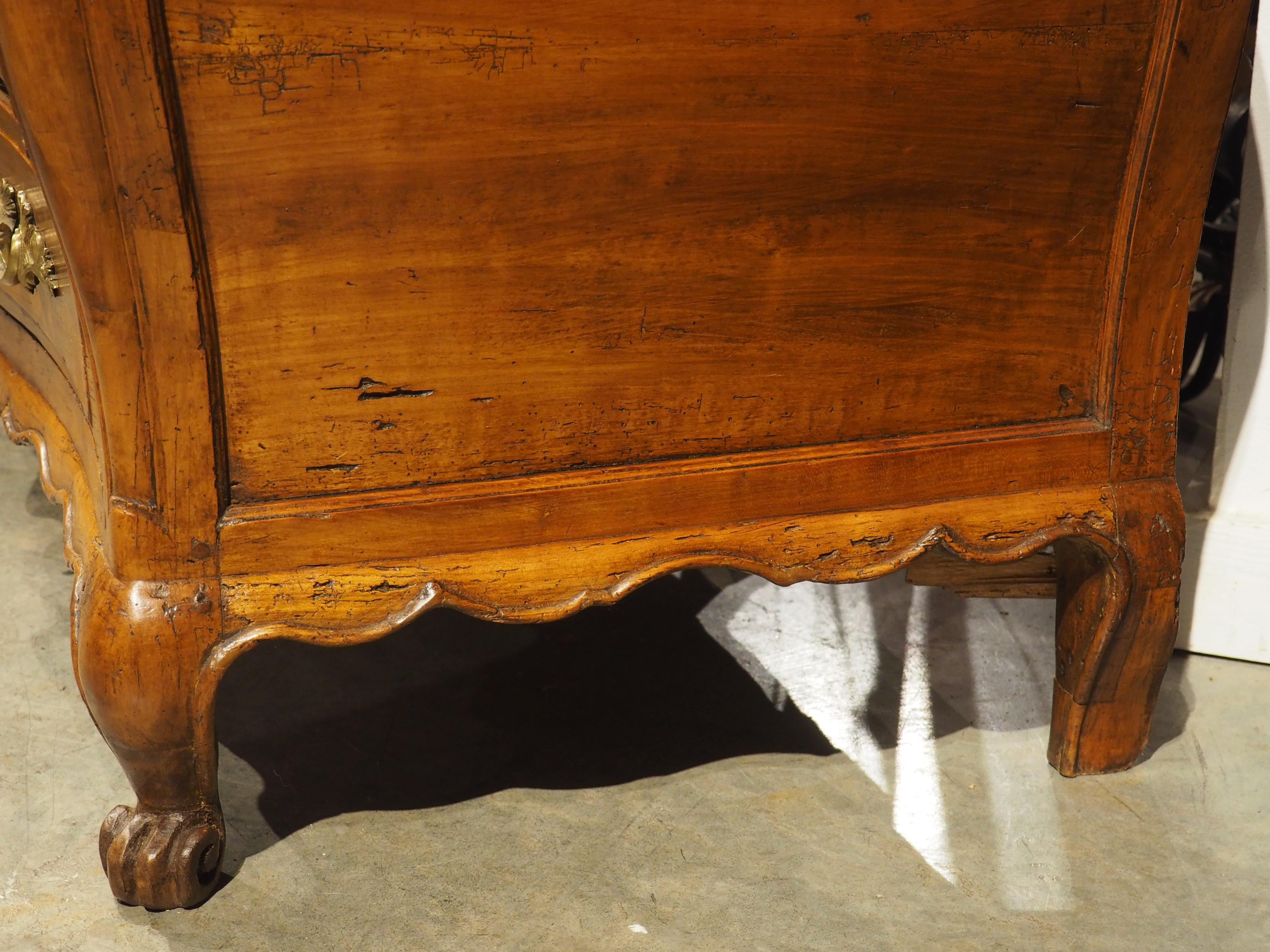 18th Century Carved Cherrywood Commode Scriban from Bordeaux, France For Sale 11