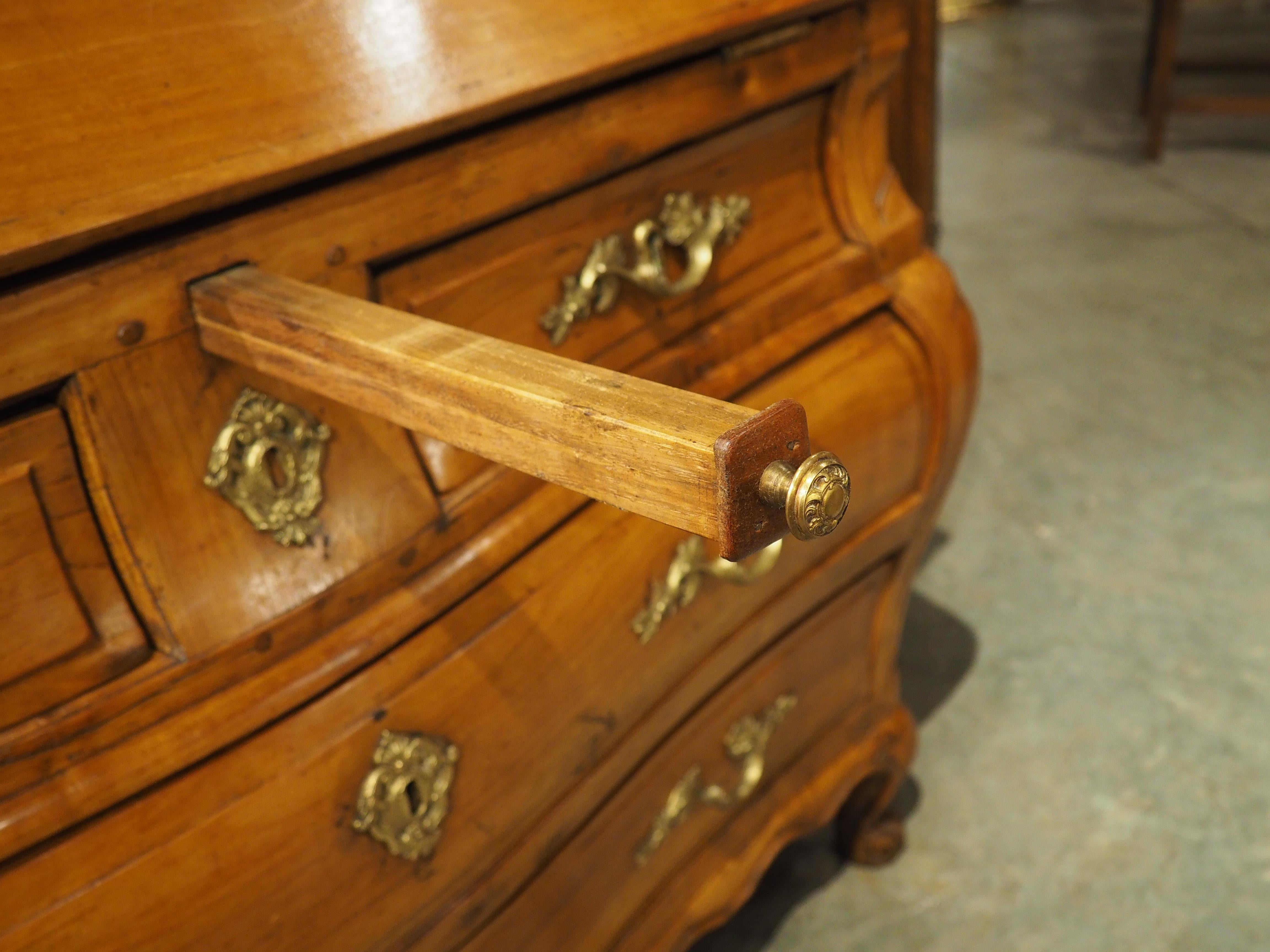 18th Century Carved Cherrywood Commode Scriban from Bordeaux, France In Good Condition For Sale In Dallas, TX