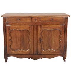 18th Century Carved Country French Provincial Louis XV Period Walnut Buffet Antique 18th Century Carved Country French Provincial Louis XV Period Walnut Buffet