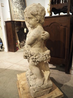 18th Century Carved French Limestone Bacchanalian Cherubs Sculpture