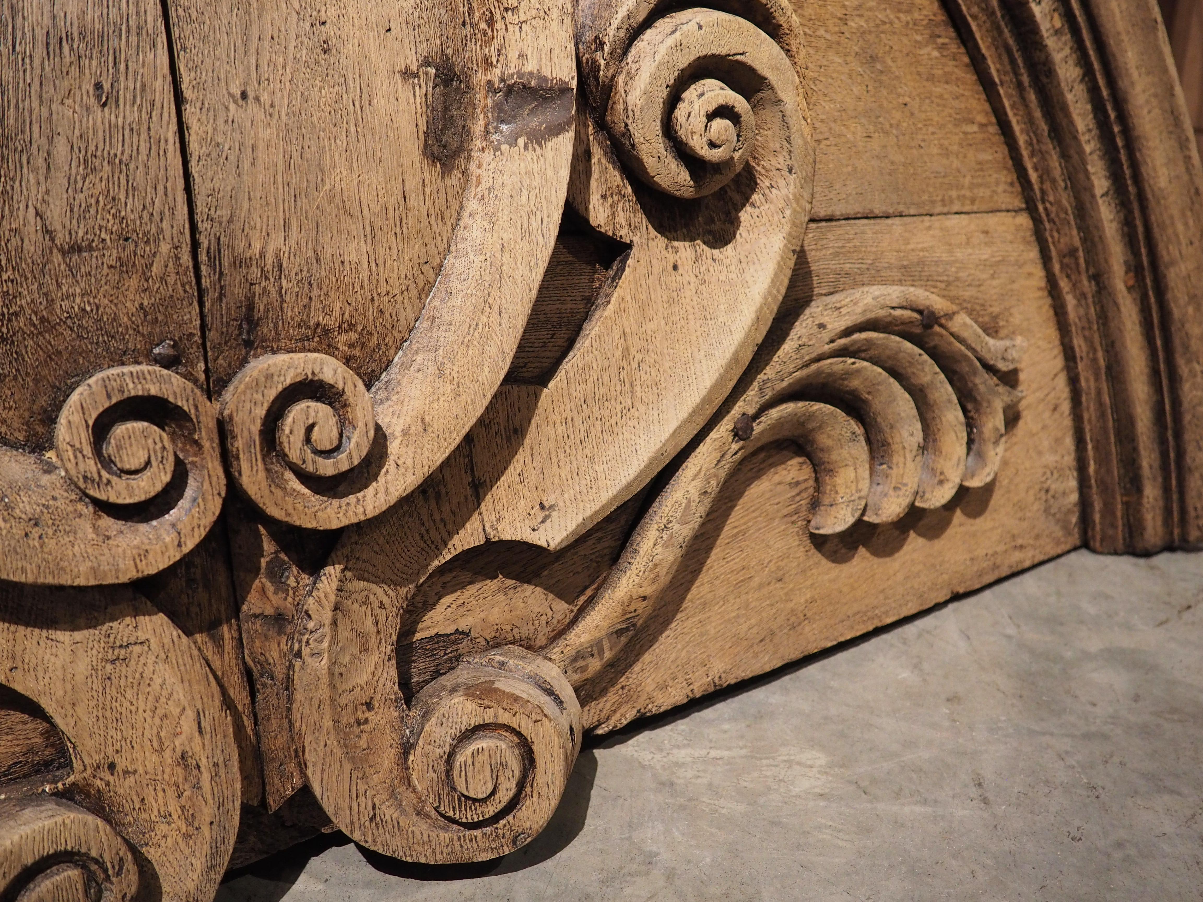 18th Century Carved French Oak Overdoor with Cartouche 12