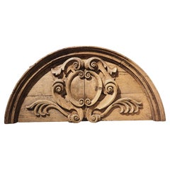 18th Century Carved French Oak Overdoor with Cartouche