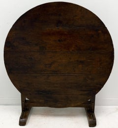 18th Century Carved French Oak Tilt-Top Wine Tasting Table
