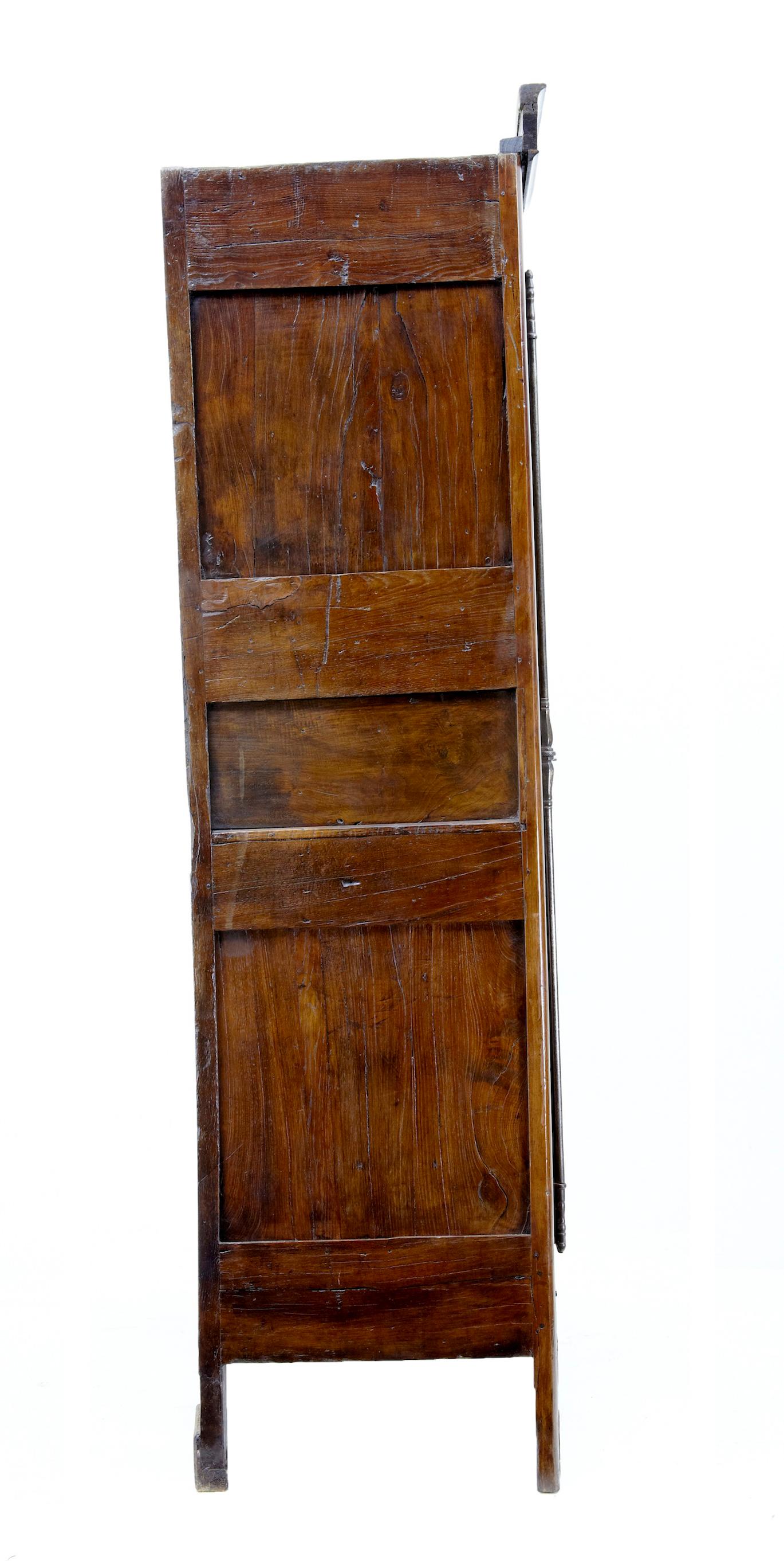 18th Century Carved French Yew Wood and Chestnut Armoire For Sale 4