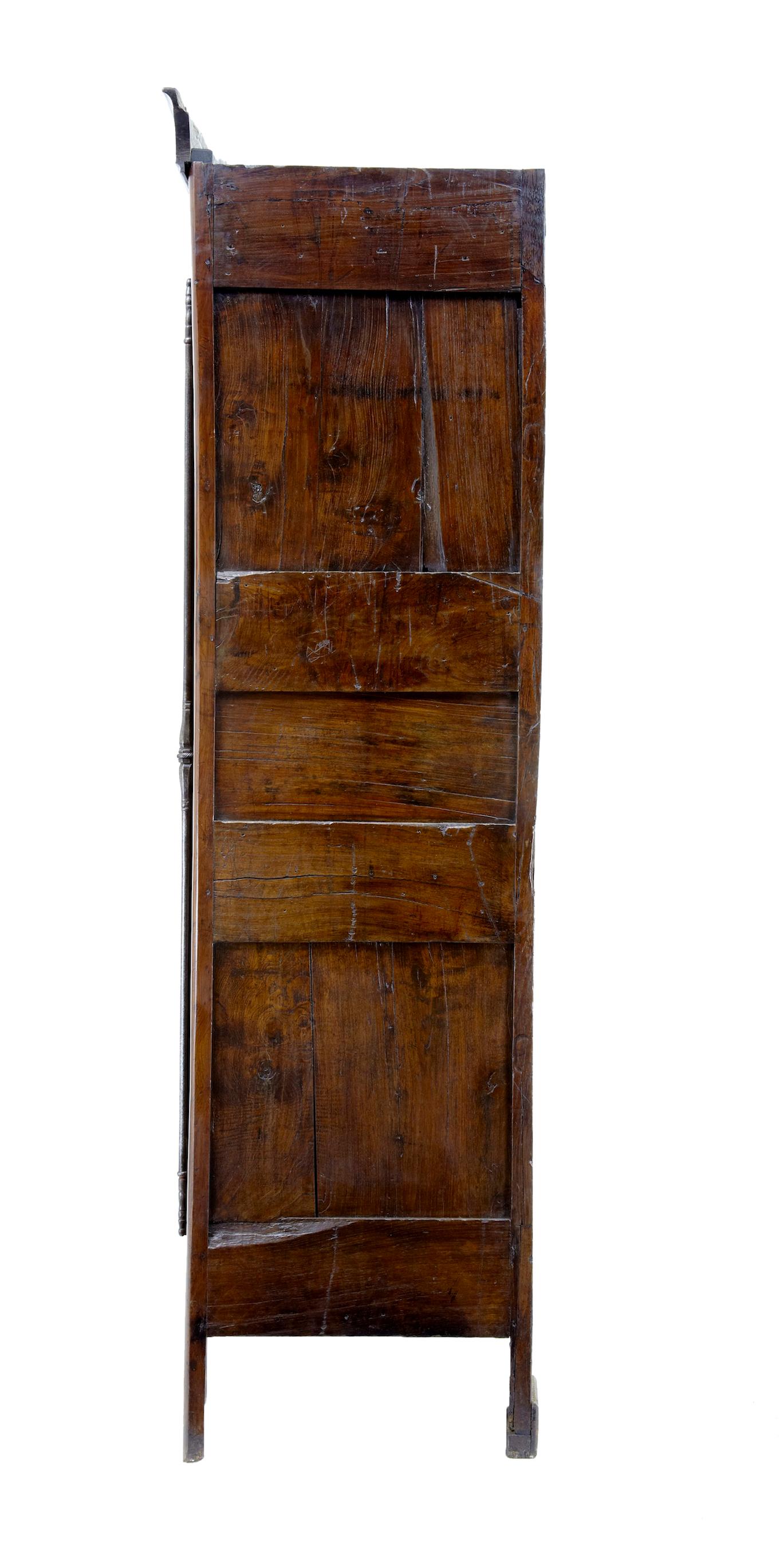 18th Century Carved French Yew Wood and Chestnut Armoire For Sale 2