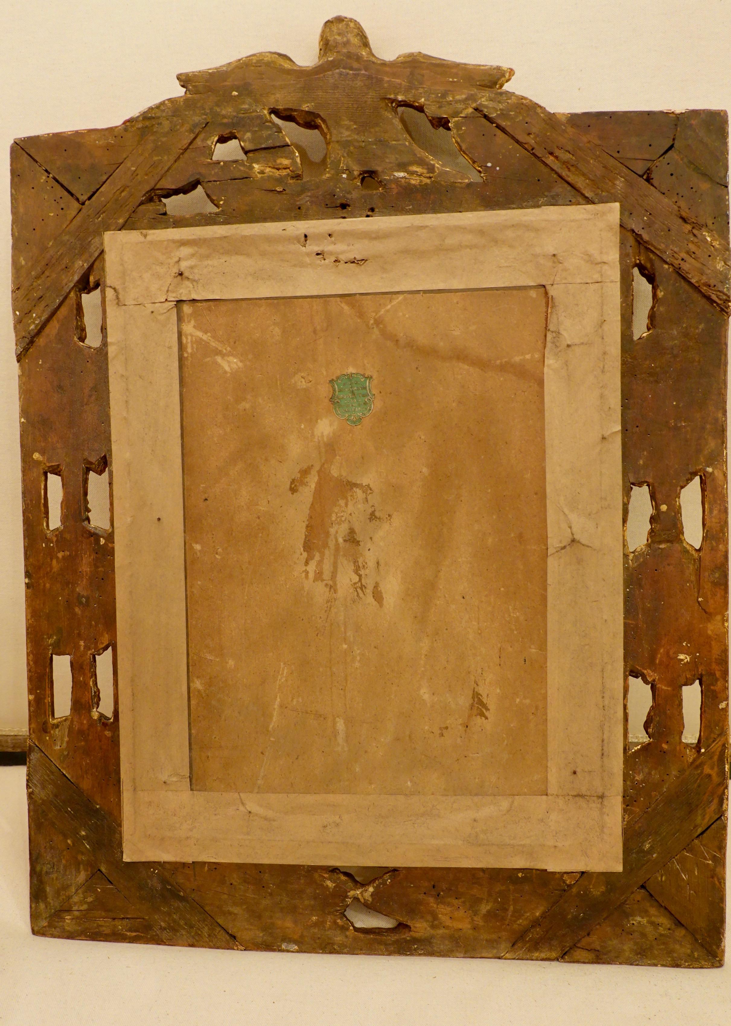 Spiegel aus geschnitztem vergoldetem Holz mit Adler:: Rosen und Blättern aus dem 18. Jahrhundert im Angebot 8