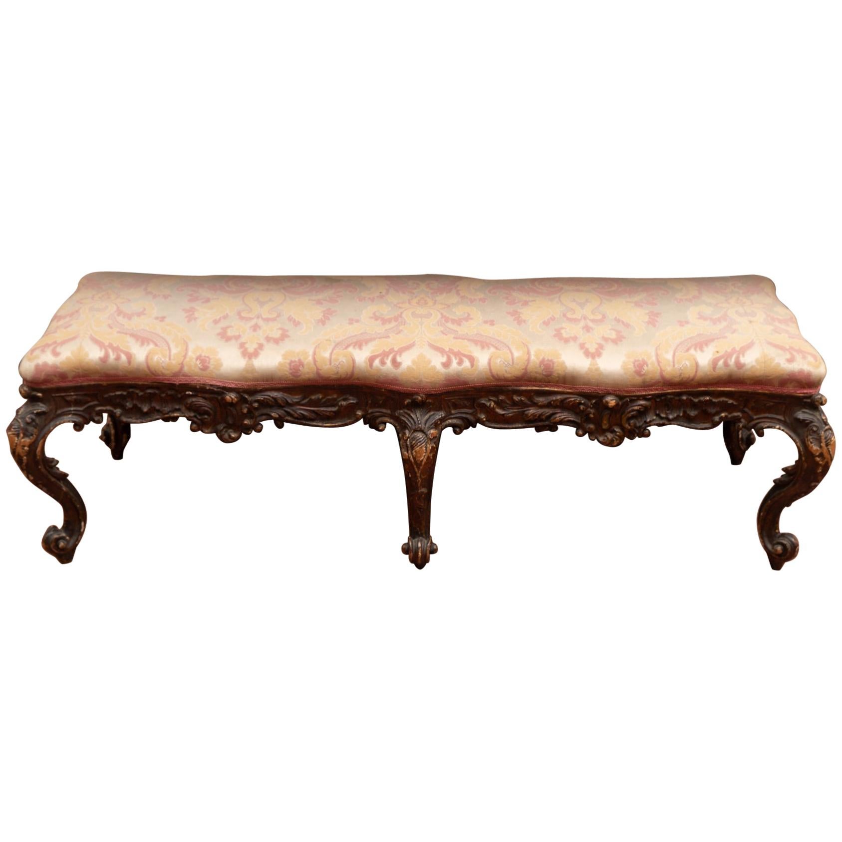 18th Century Carved Italian Bench