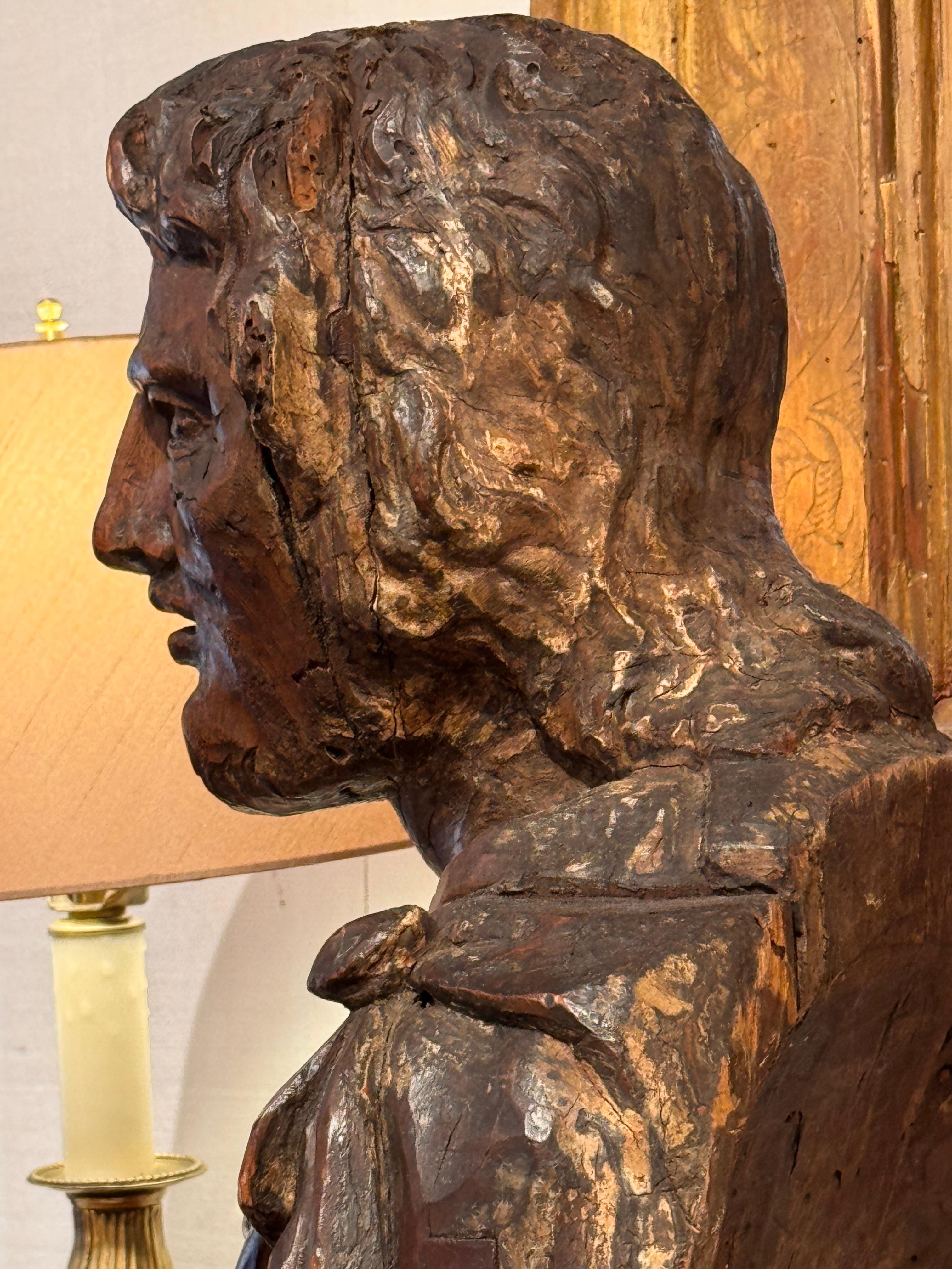 Buste italien sculpté du 18e siècle en vente 3