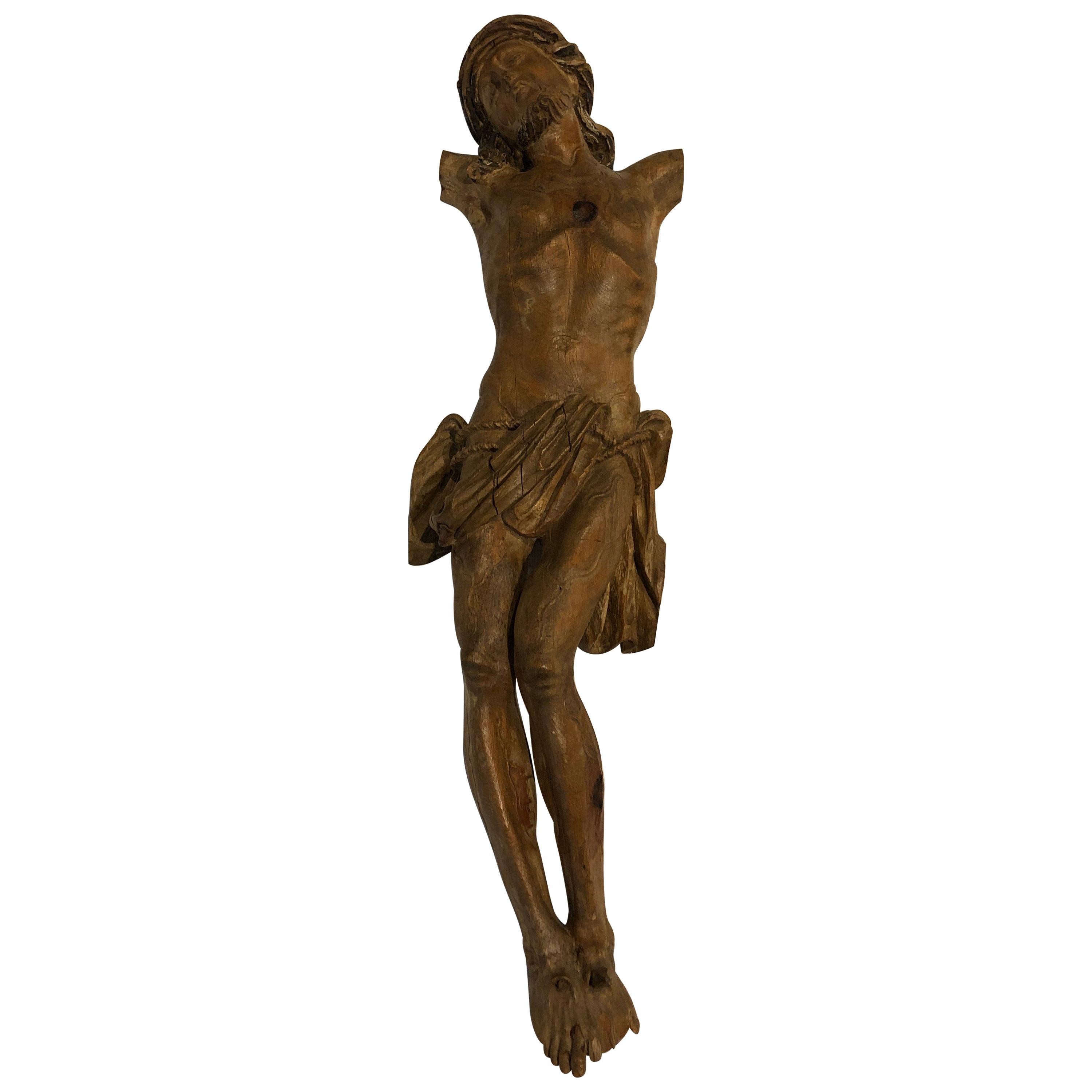 18th Century Carved Italian Wooden Louis XV Christ on the Cross, 1750s