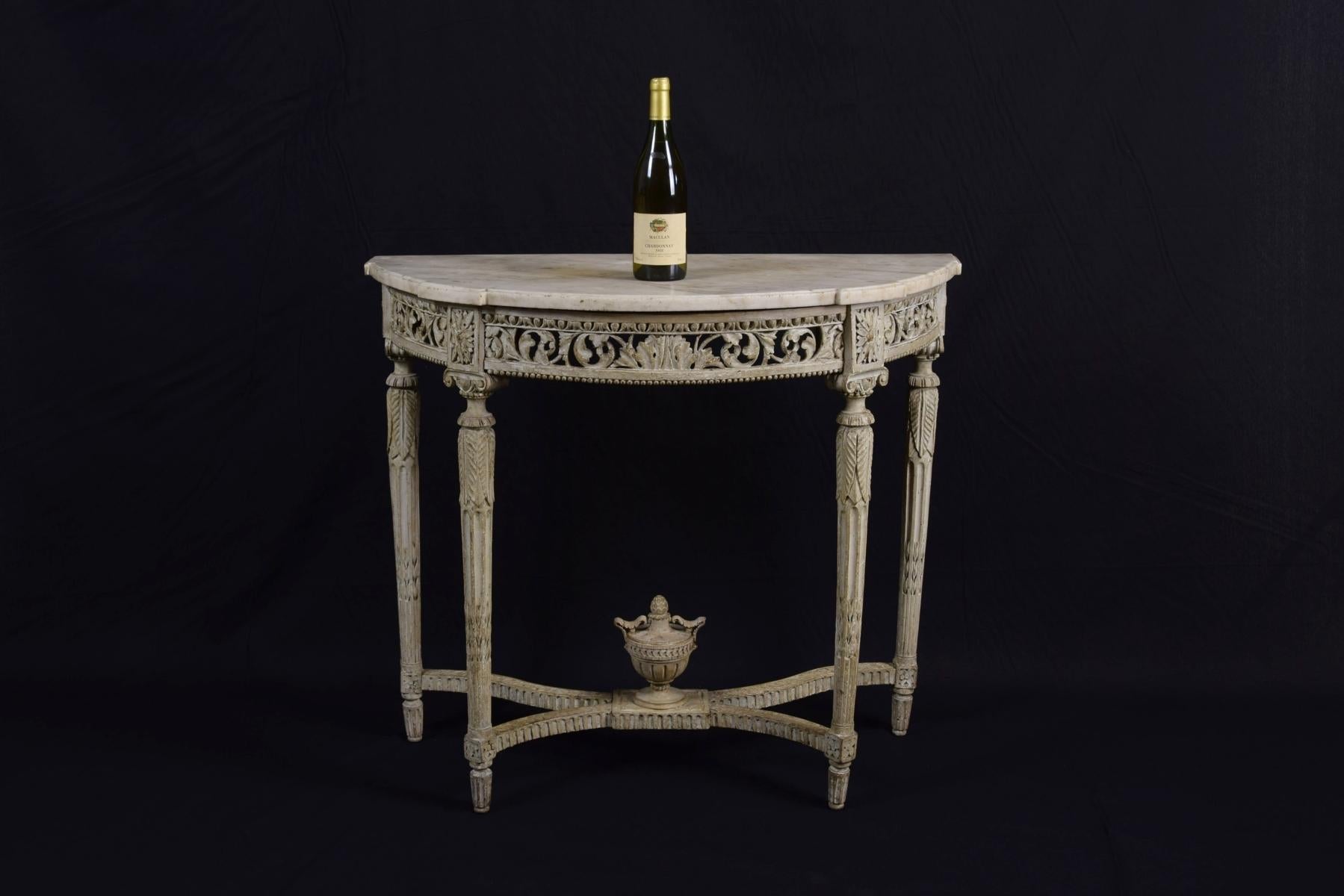 half moon console table