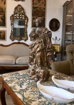 18th Century Carved Large Santos Madonna