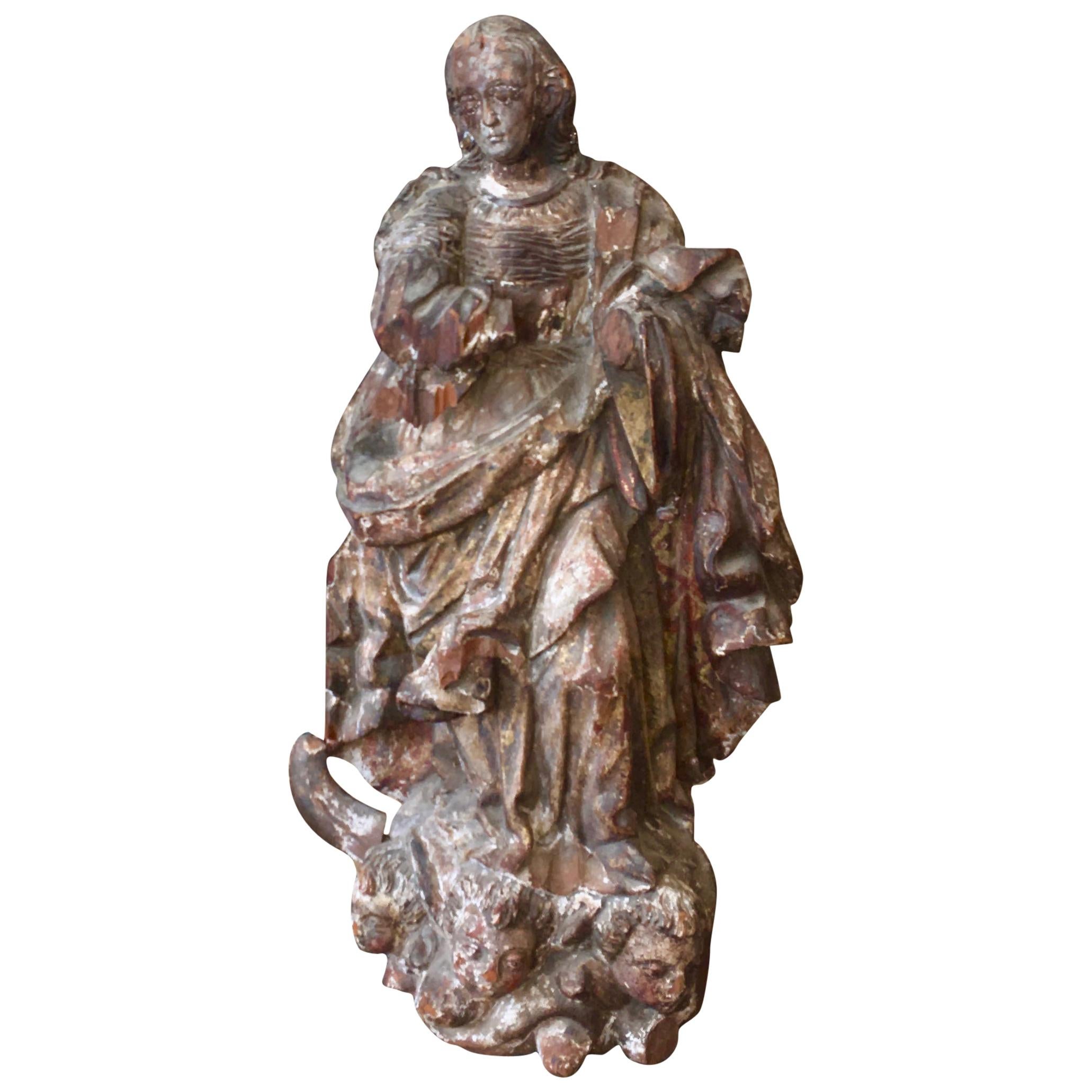18th Century Carved Large Santos Madonna at 1stDibs