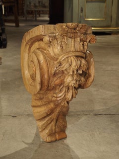 18th Century Carved Limewood Wall Corbel or Bracket from France
