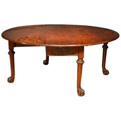 18th Century Carved Mahogany Drop Leaf Table