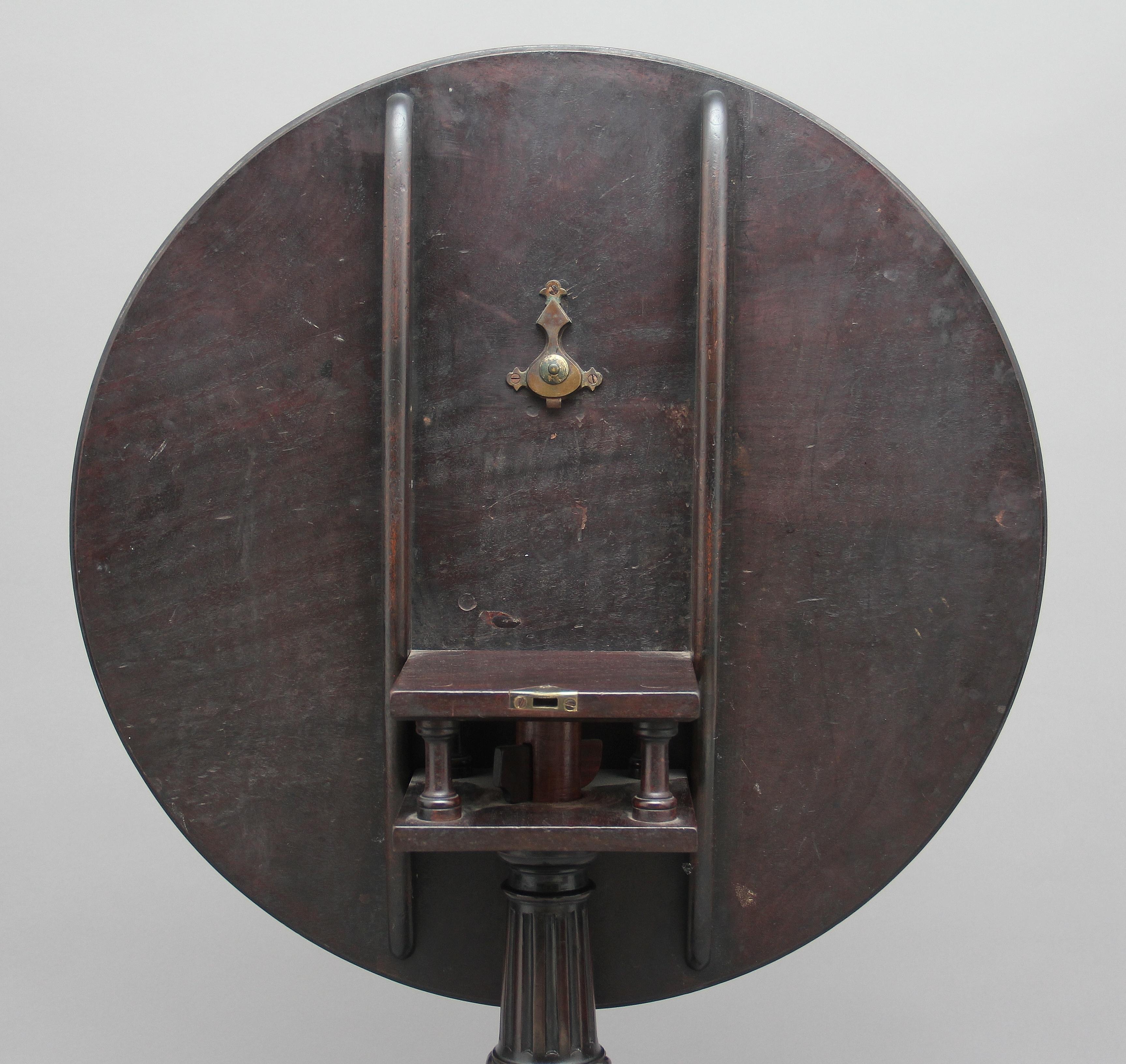 18th Century Carved Mahogany Tripod Table 5