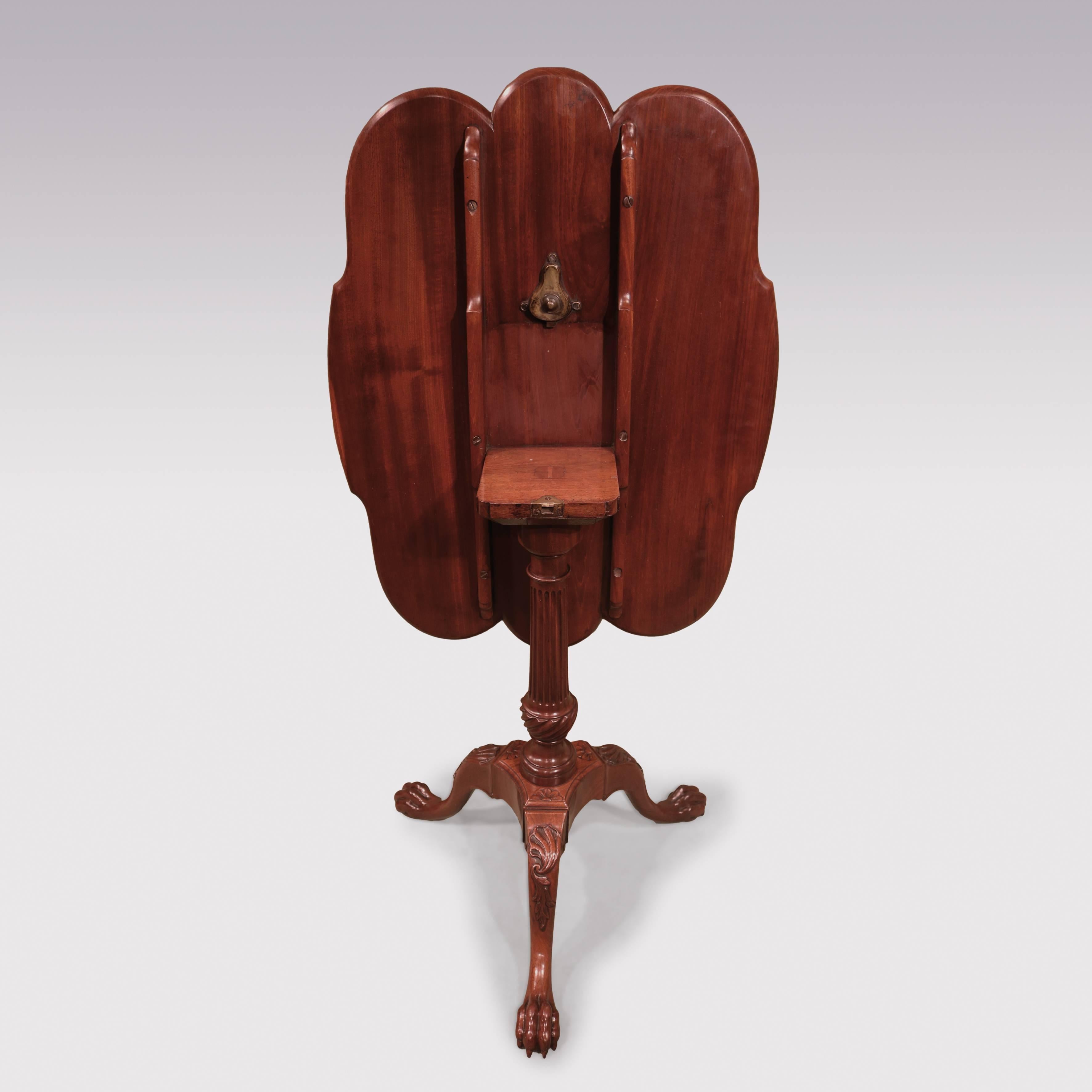 Chippendale 18th Century Carved Mahogany Tripod Table