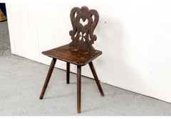 18th Century Carved Moravian Or Swiss Stabelle Side Chair