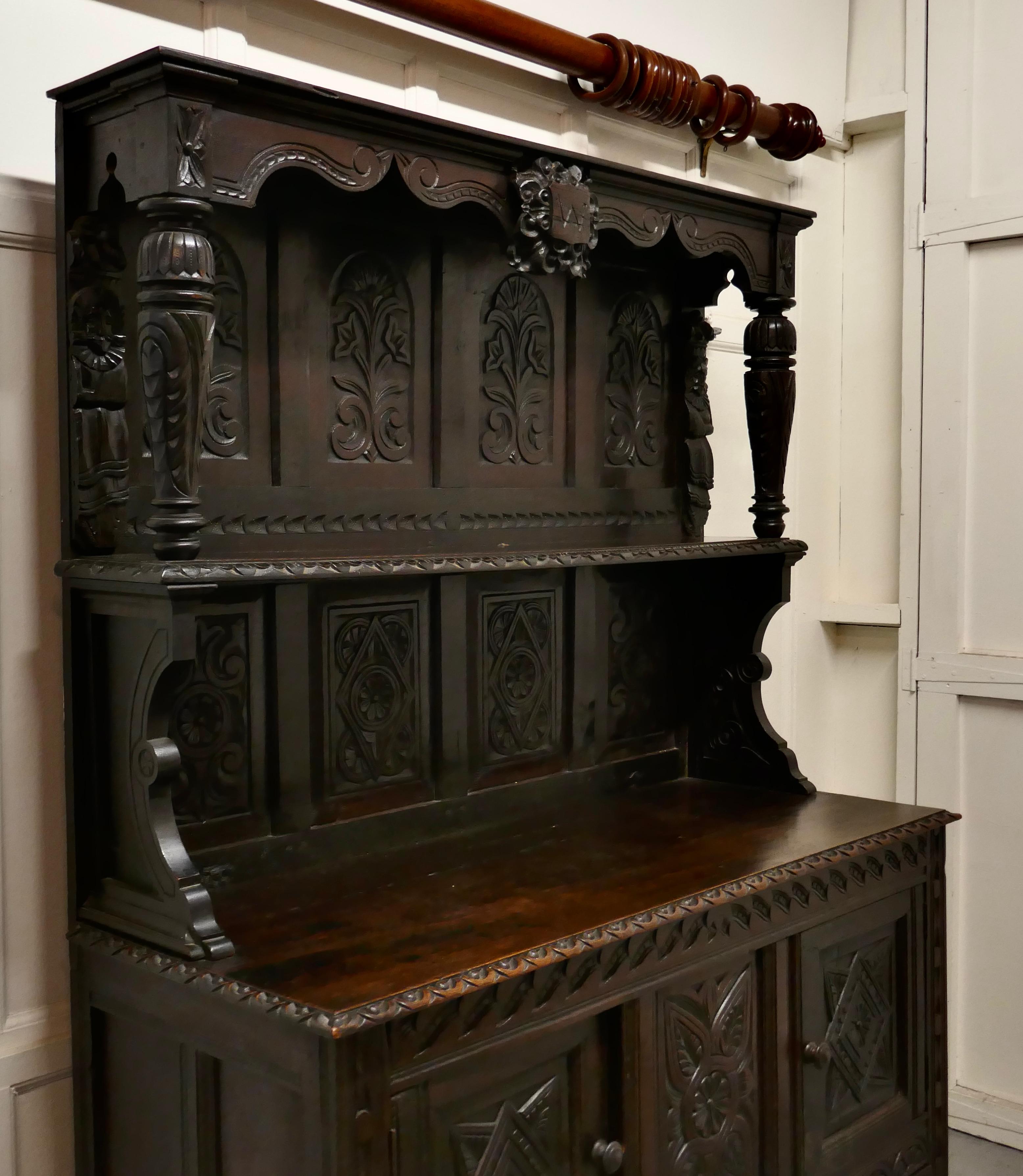 18th Century Carved Oak Buffet Sideboard Dresser 1