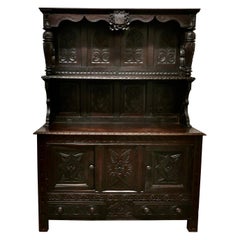 18th Century Carved Oak Buffet Sideboard Dresser