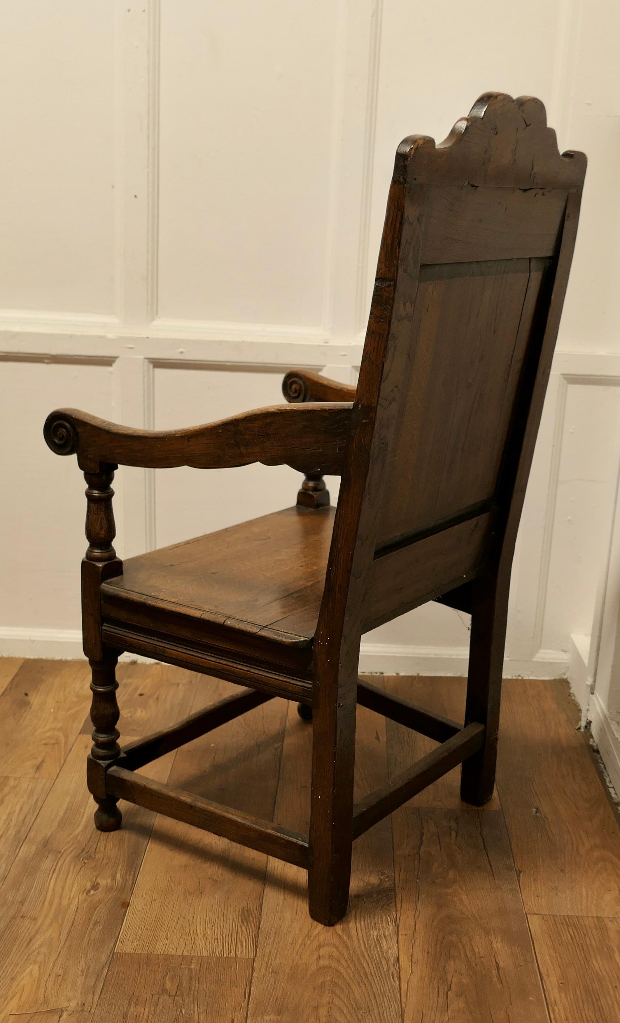 18th Century Carved Oak Celtic Wainscot Chair  This is a Handsome Chair  For Sale 1
