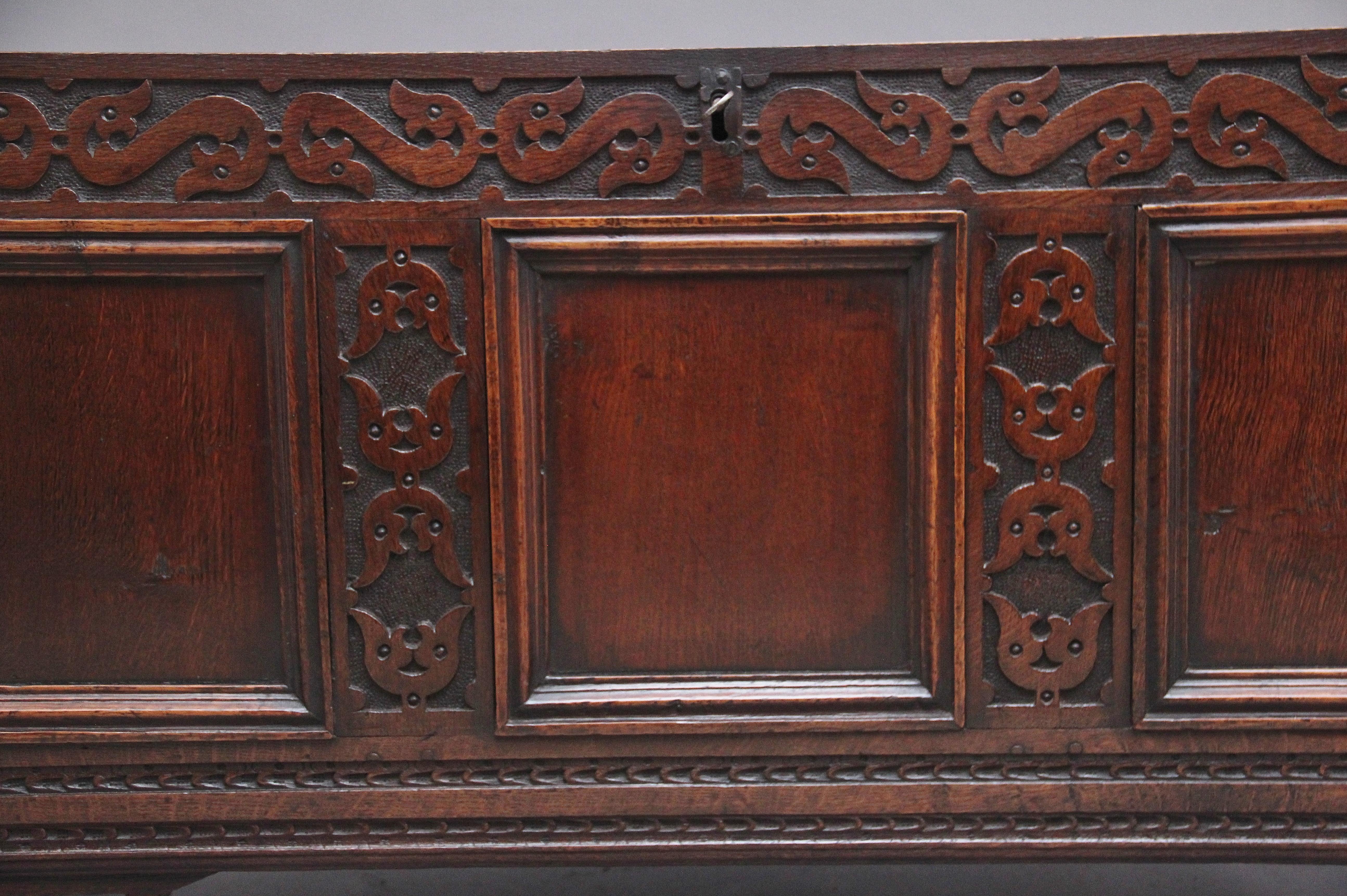 18th Century Carved Oak Coffer 5