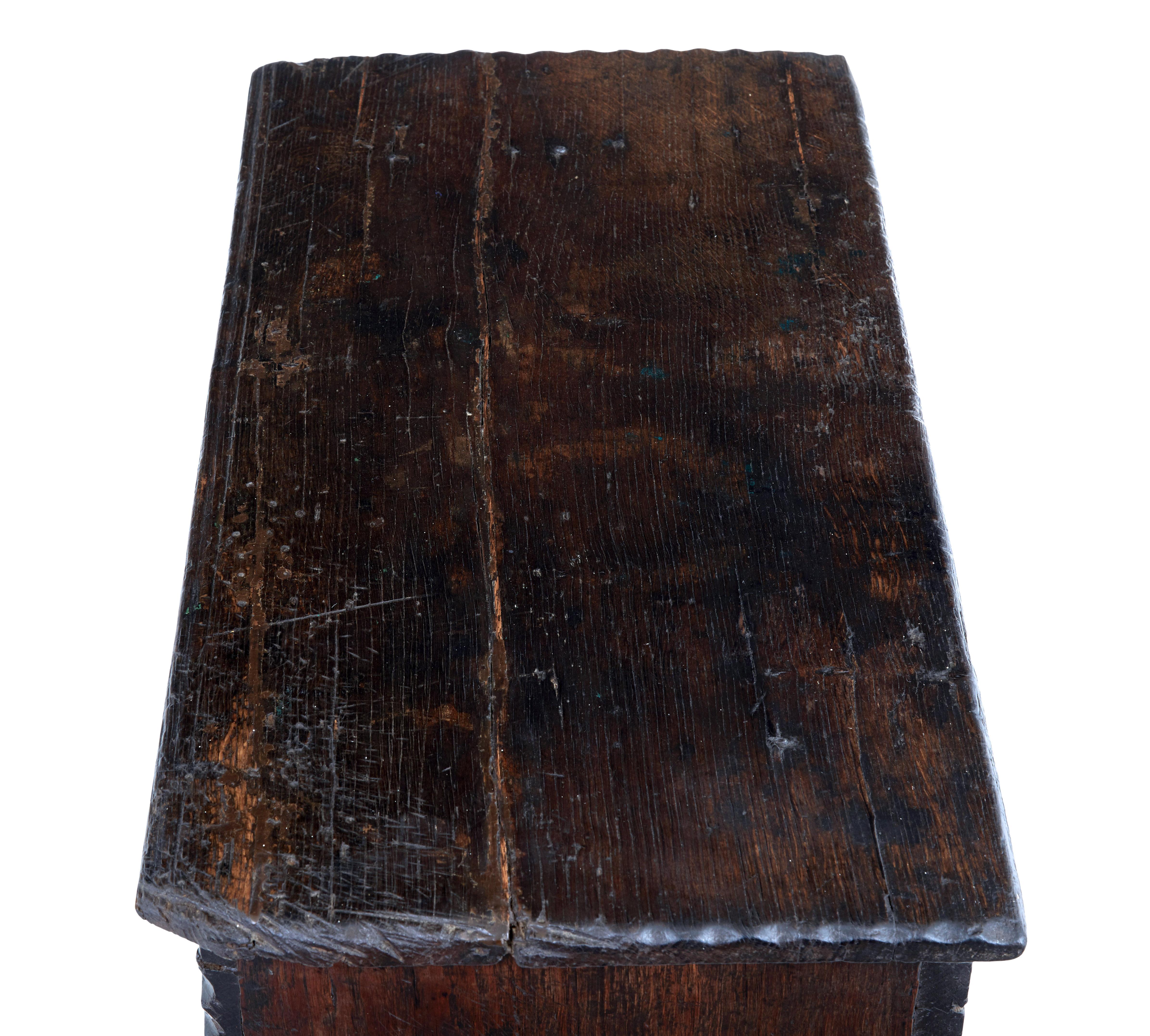 18th Century Carved Oak Coffer For Sale at 1stDibs