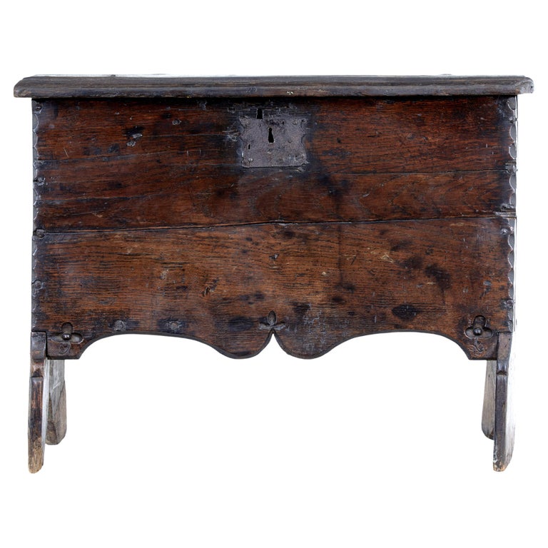 18th Century Carved Oak Coffer For Sale at 1stDibs