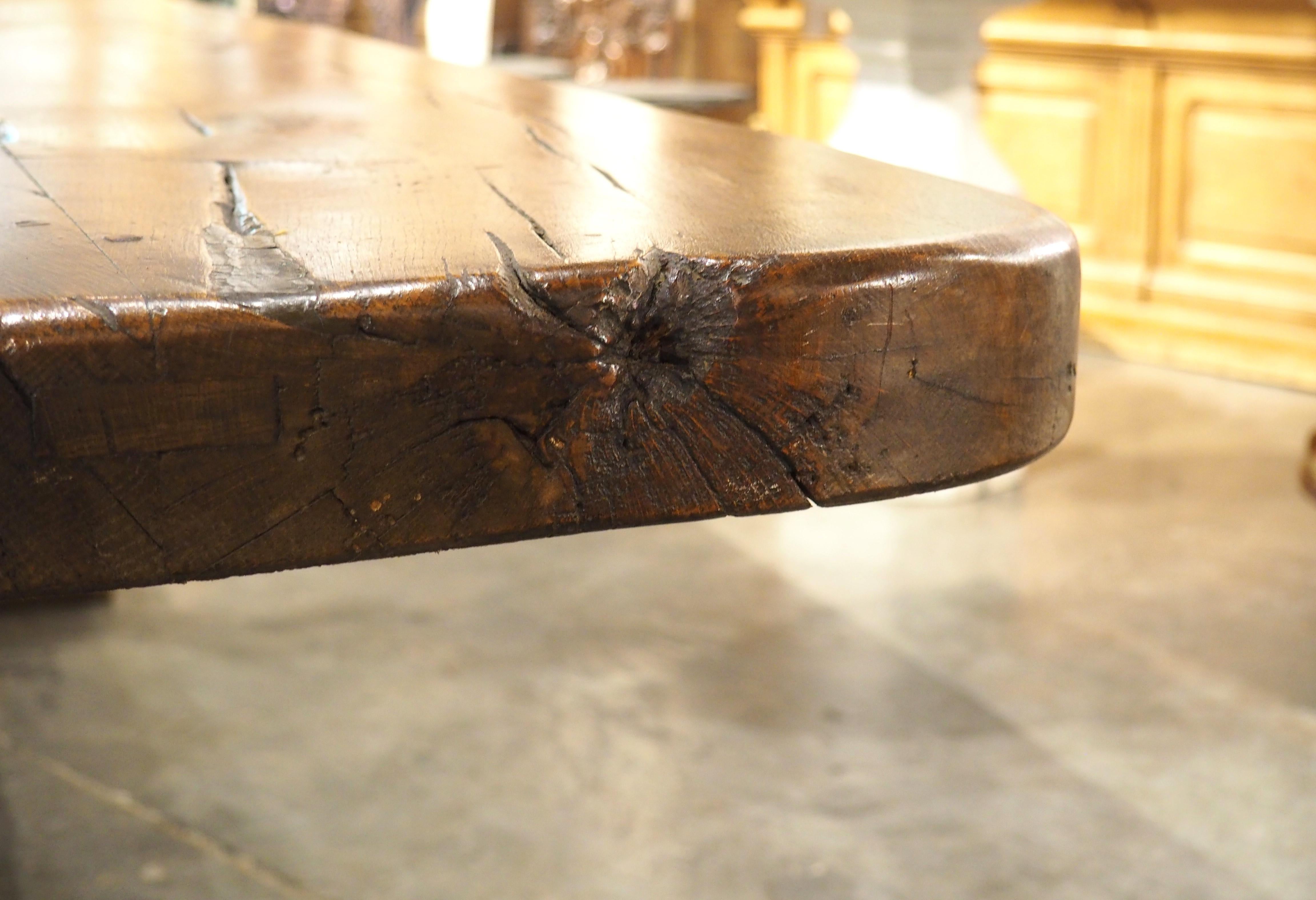 18th Century Carved Oak Monastery Dining Table from France 7