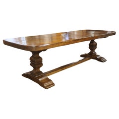 18th Century Carved Oak Monastery Dining Table from France