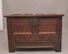 18th Century carved oak mule chest