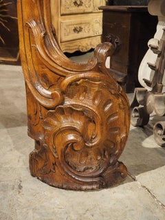 18th Century Carved Oak Newel Post from Namur, Belgium