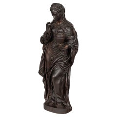 18th Century Carved Oak Sculpture of Mary Magdalene
