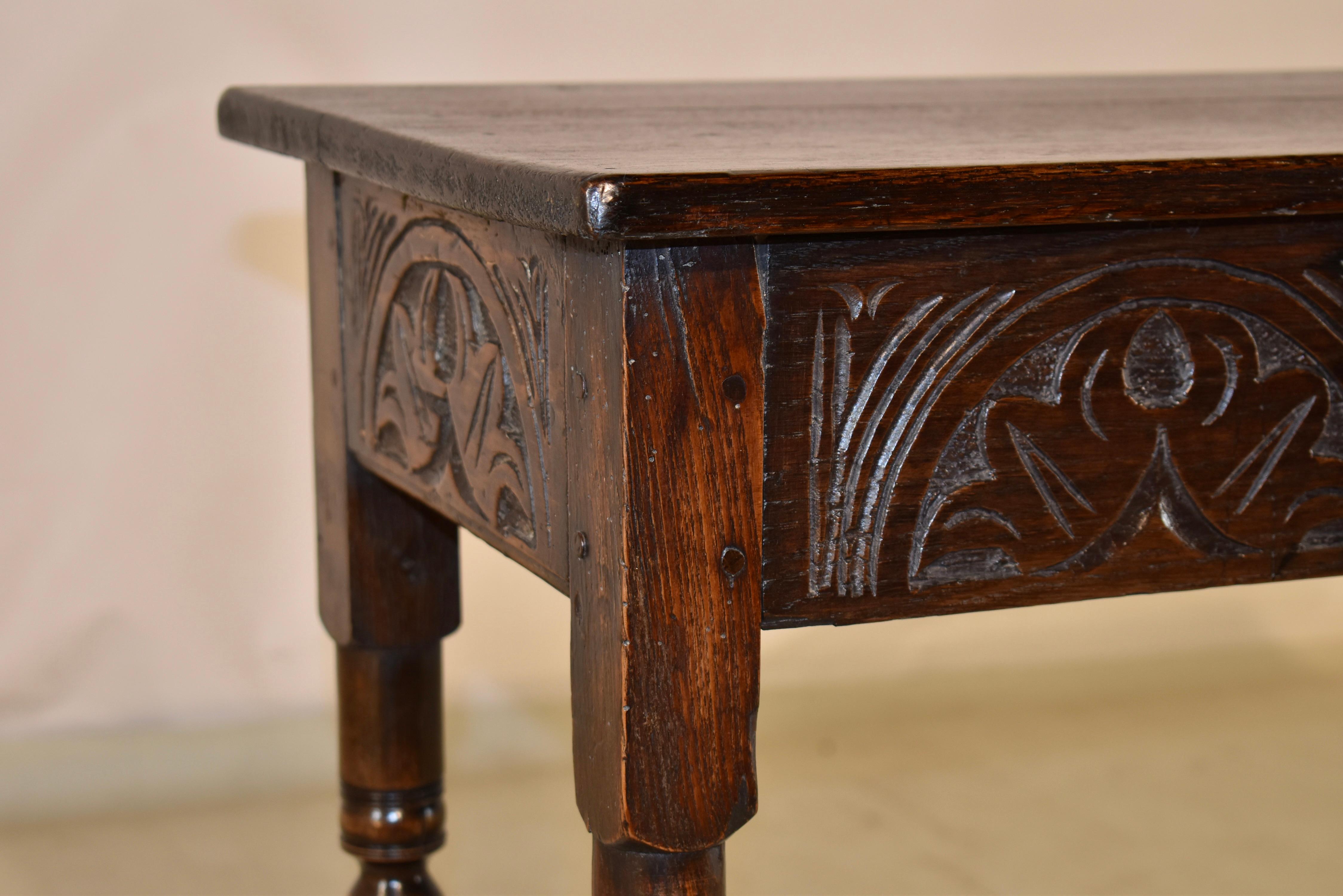 Georgian 18th Century Carved Oak Side Table