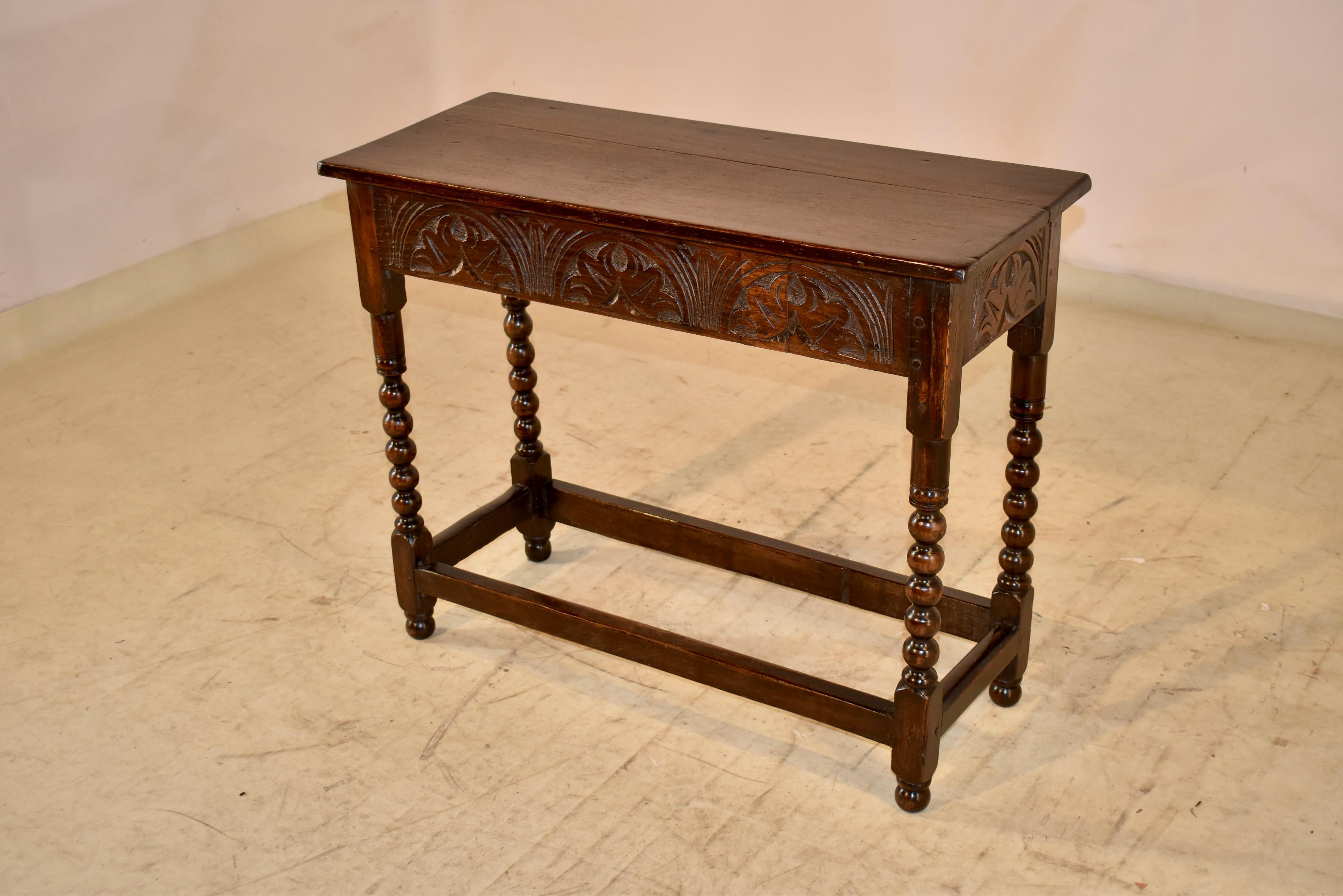 English 18th Century Carved Oak Side Table