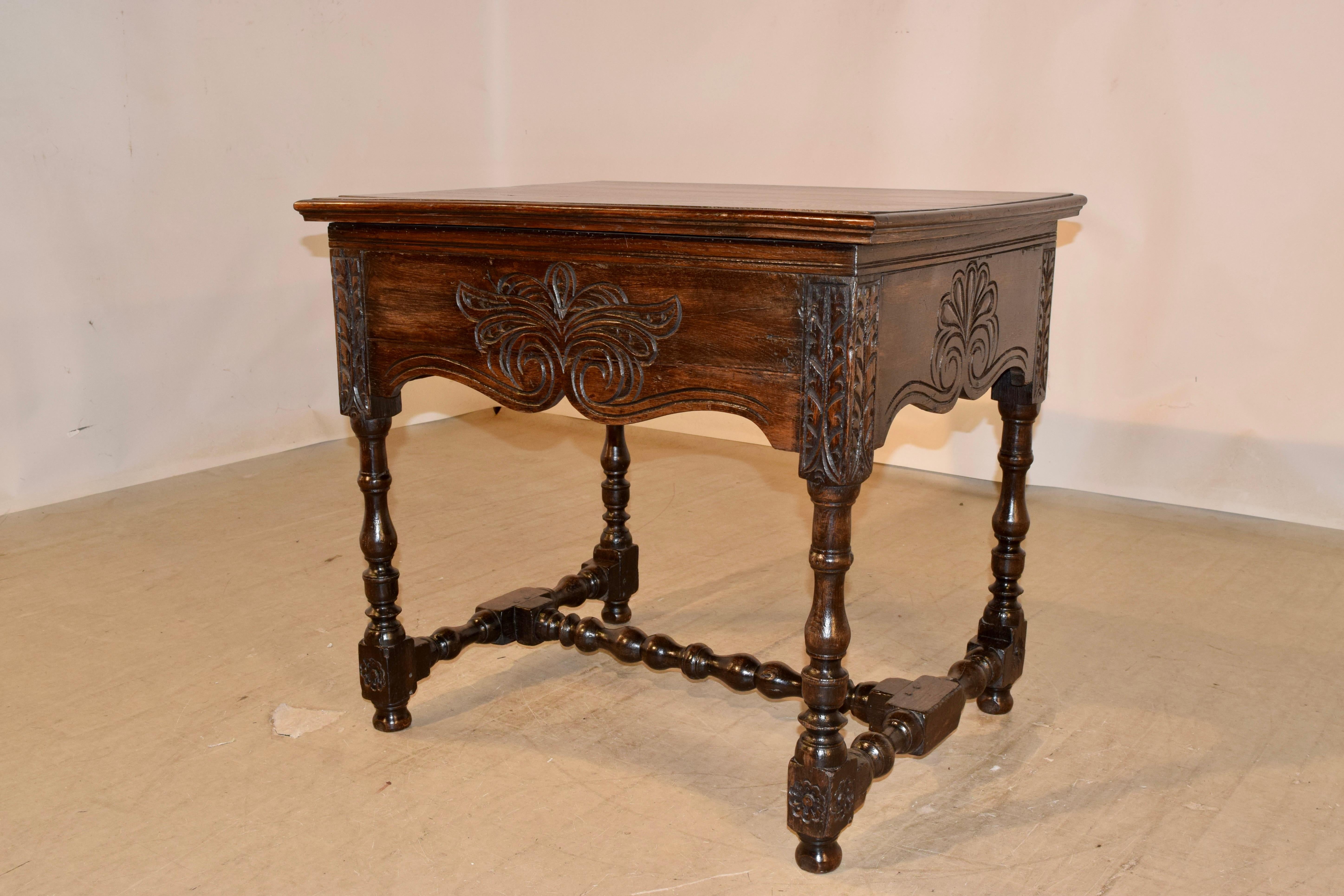 18th Century Carved Oak Side Table 2
