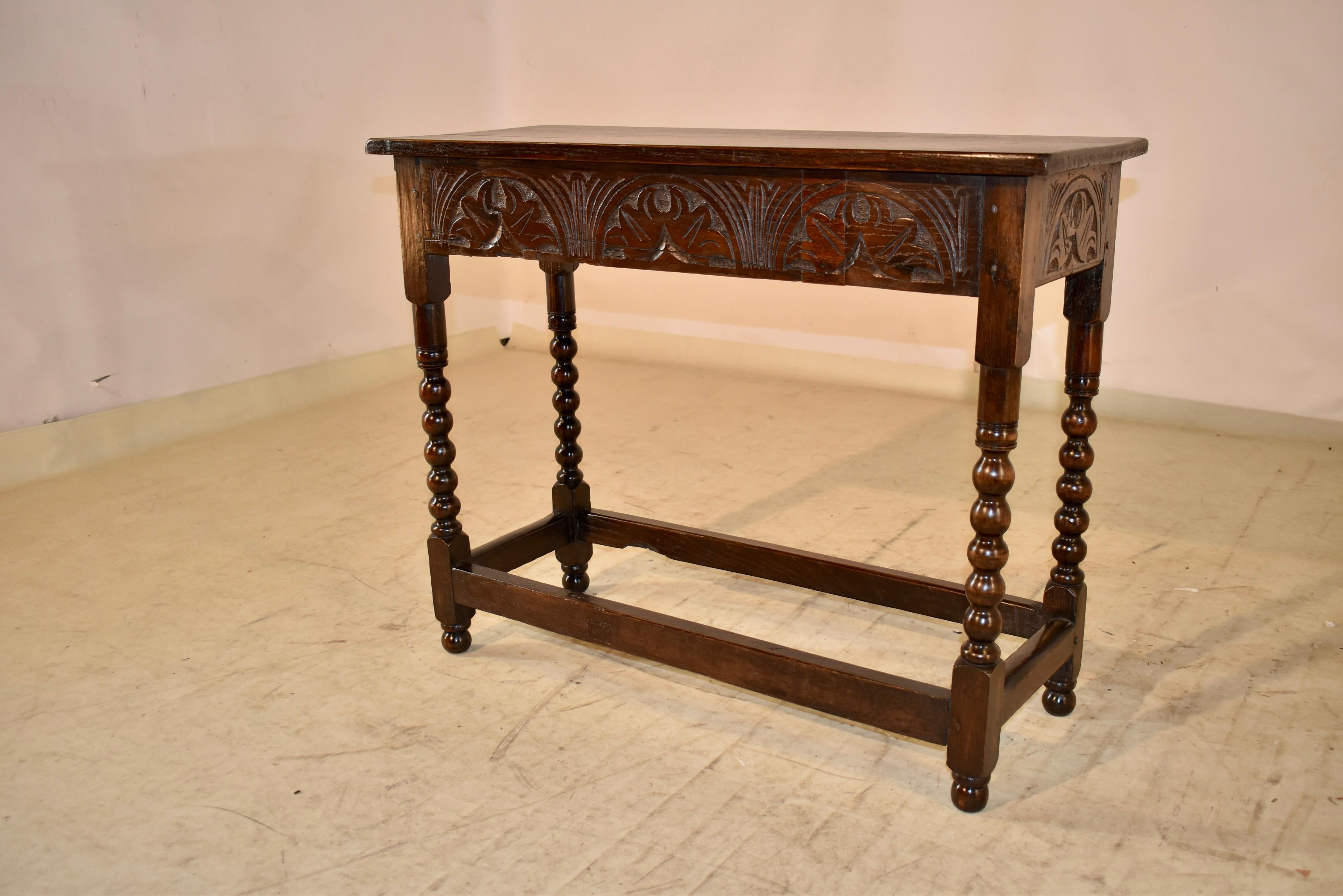 18th Century and Earlier 18th Century Carved Oak Side Table