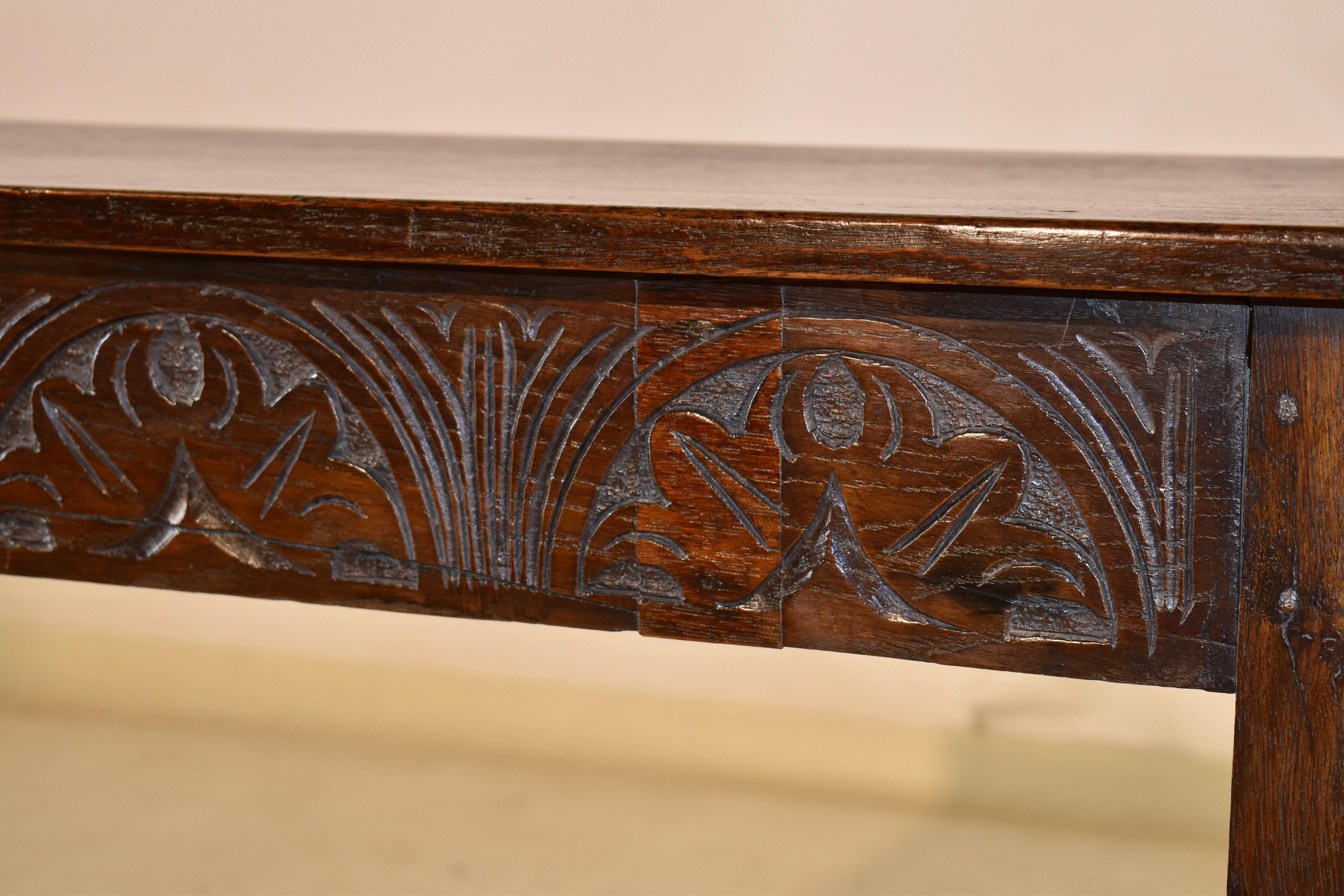18th Century Carved Oak Side Table 1