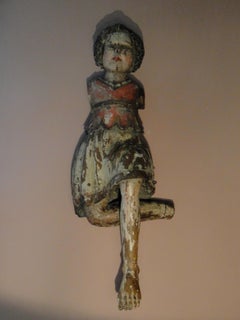 18th Century Carved Oakwood Statue Polychromed