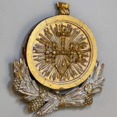 18th Century Carved & Painted Symbolic Christian Plaque