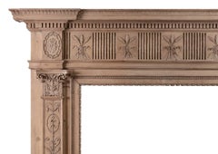 18th Century Carved Pine Fireplace in the Adam Style