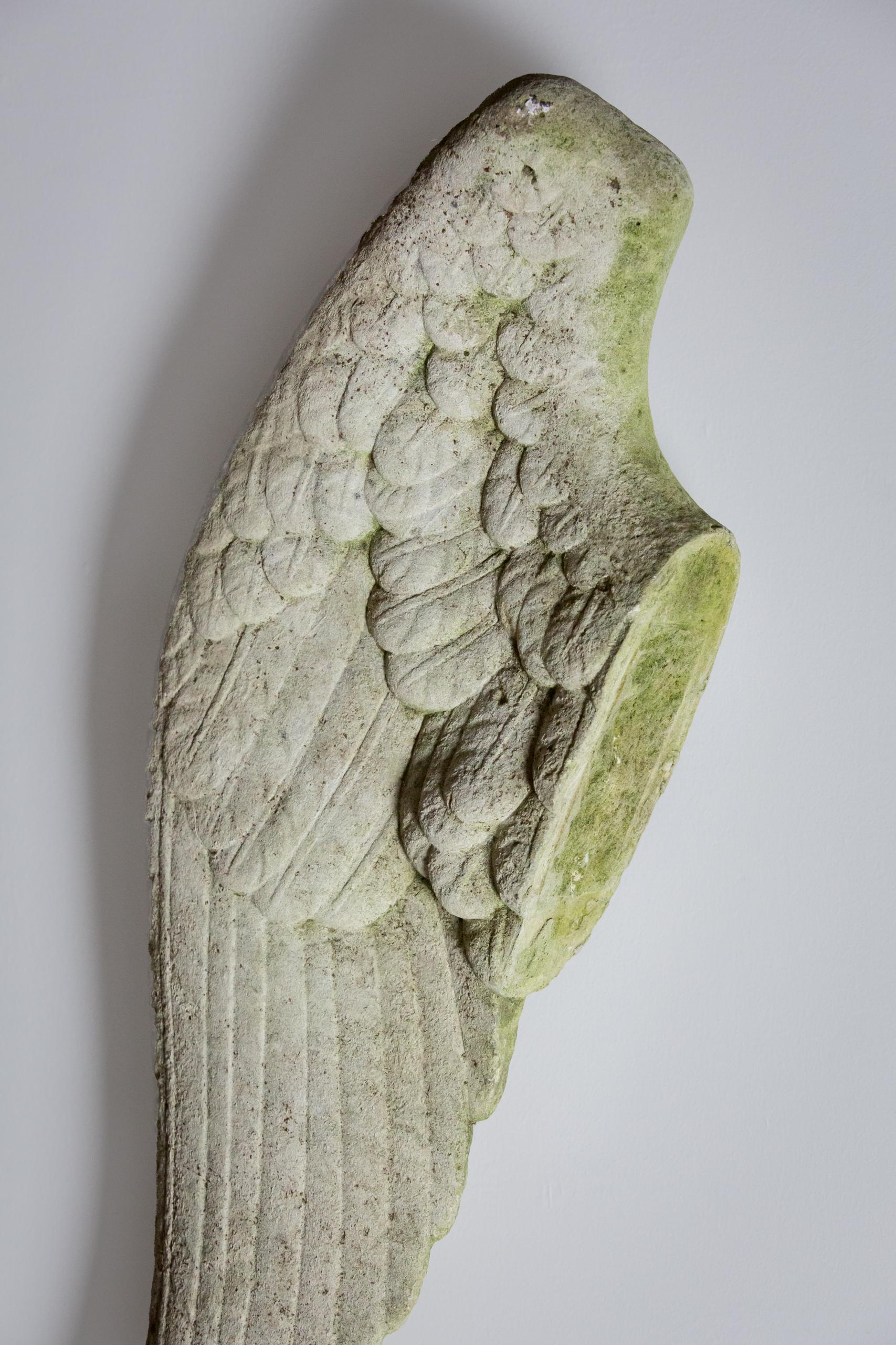French 18th Century Carved Stone Angel Wings For Sale
