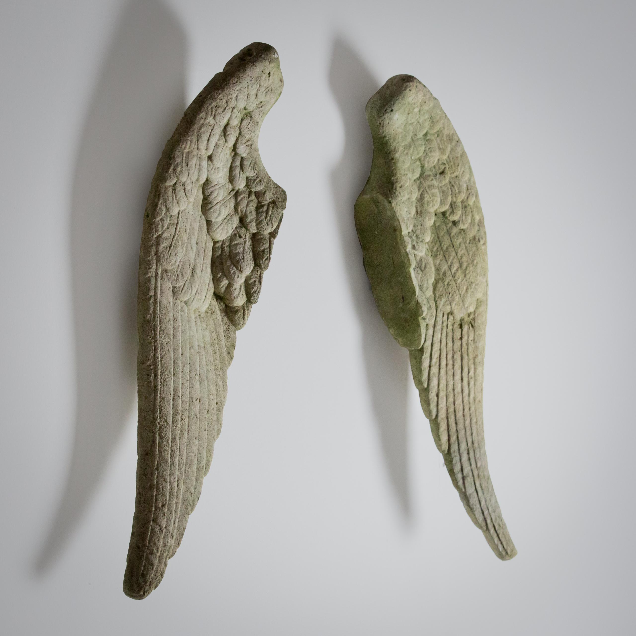 18th Century Carved Stone Angel Wings For Sale 4