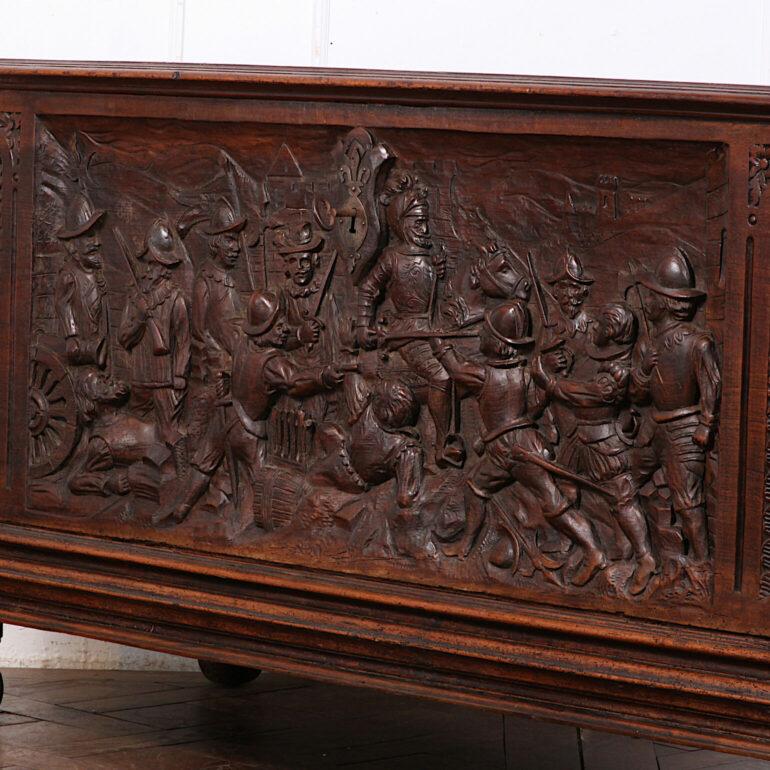 Italian 18th Century Carved Walnut Coffer
